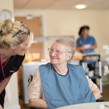carer & resident in a care home