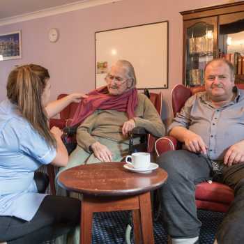 carer & resident at a care home