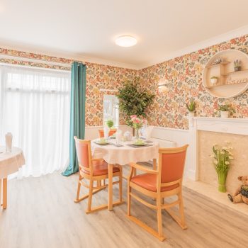 The Fountains Care Home, Dining Area next to Fire Place