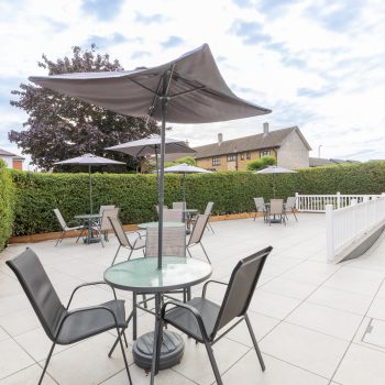 The Fountains Care Home Garden Patio & Seating Area
