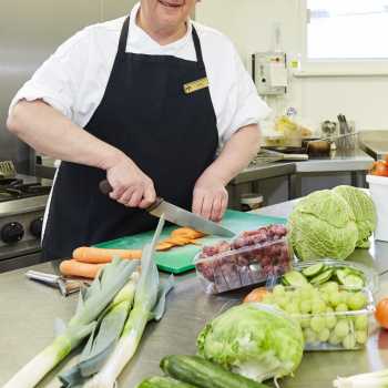 Lashbrook House chef chopping carrots